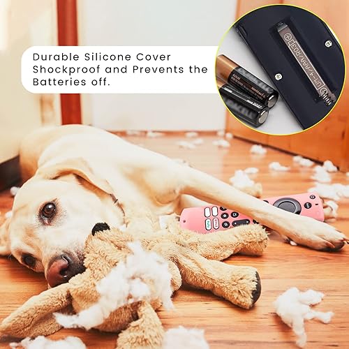 Miniatura 5 de Funda de repuesto para control remoto InsigniaToshiba FireTV Controller 2021 CTRC1US21, funda de silicona con cordón, color rosa