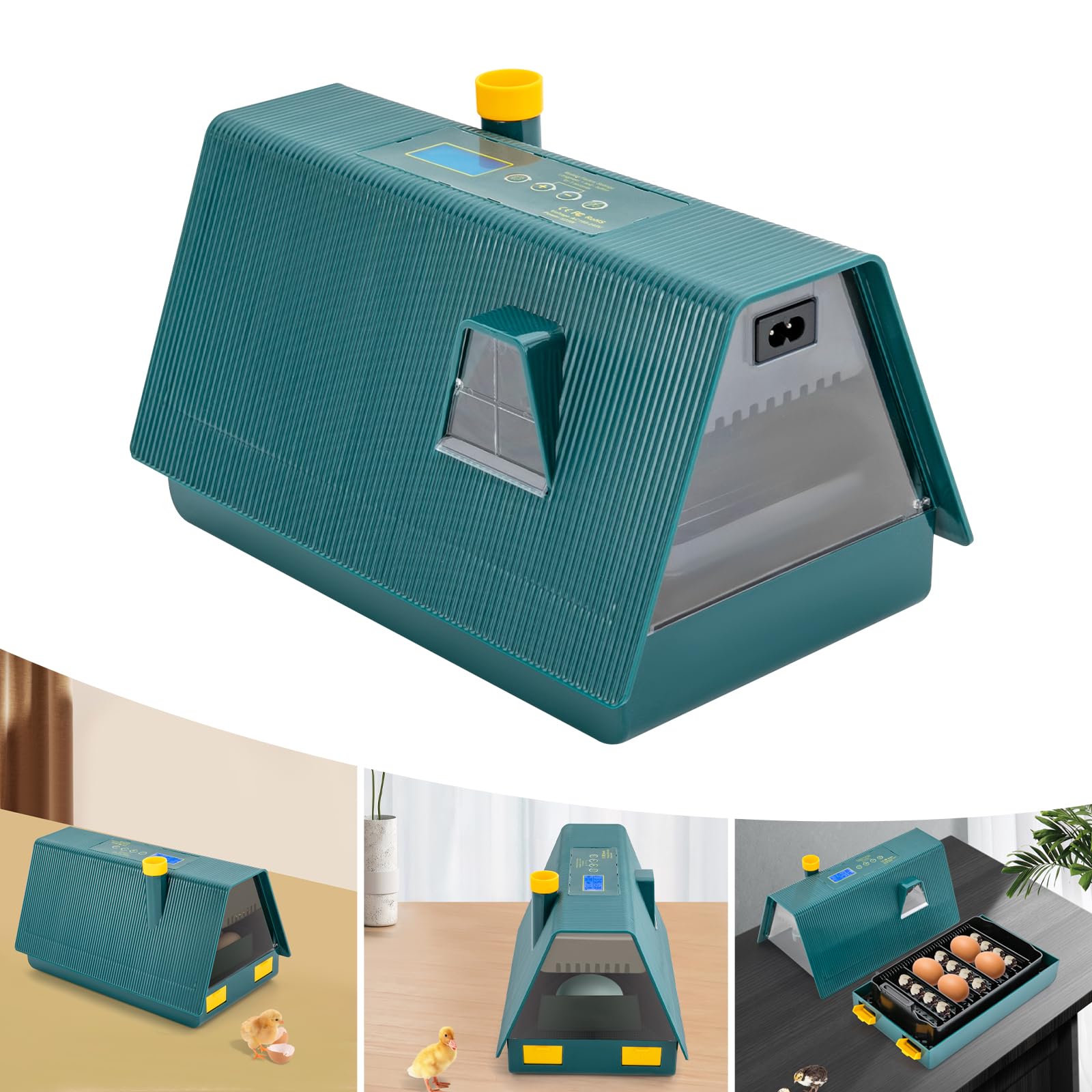 Incubatrice completamente automatica, incubatrice per 10-20 uova, incubatrice temperatura regolabile 30-40 ℃ con rotazione automatica delle uova, lampada per uova da cova, galline, anatre