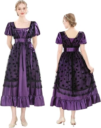 Regency Dresses for Women Empire Waist Dress Regency Era Tea Party Dress Gown