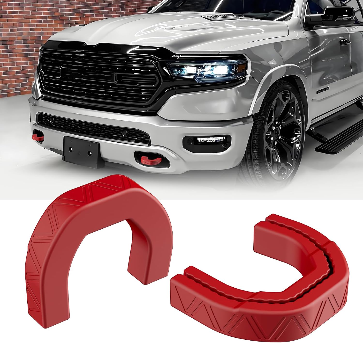 Tow Hooks Covers Hitch Cover Customized Car Tow Hooks Compatible with RAM 1500 Accessories 2019-2025 (Blue)