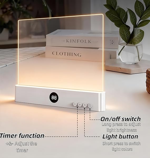 Flat book light, reading light for bed reading, panel book light, night reading light, tri color dimming eye protection LED book page light, USB charging, with timer, used for bedroom reading（Pink）
