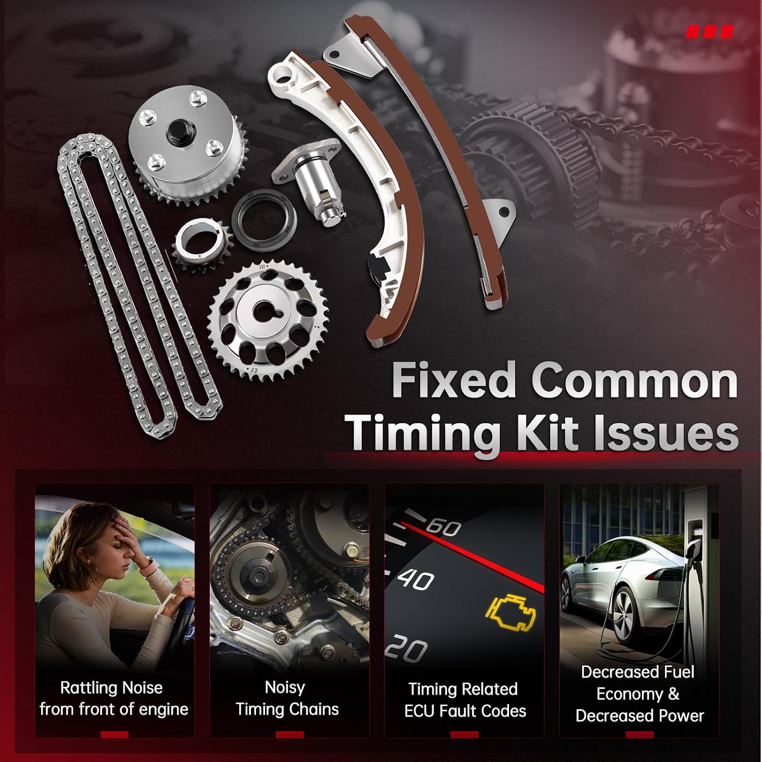 cciyu Engine Timing Chain Kit Sets for Pontiac for Toyota for Chevrolet Vibe Corolla MR2 Spyder Matrix Celica Prizm 1.8L