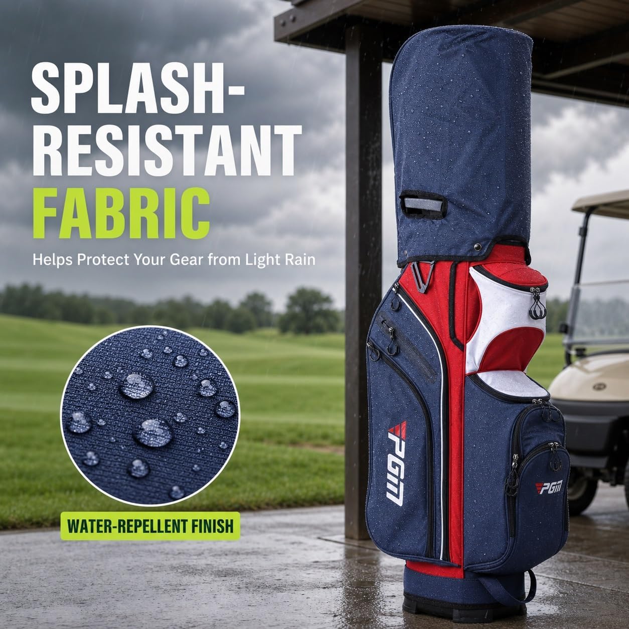 PGM Golf Cart Bag, 14-Way Divider with Club Lock System, Waterproof