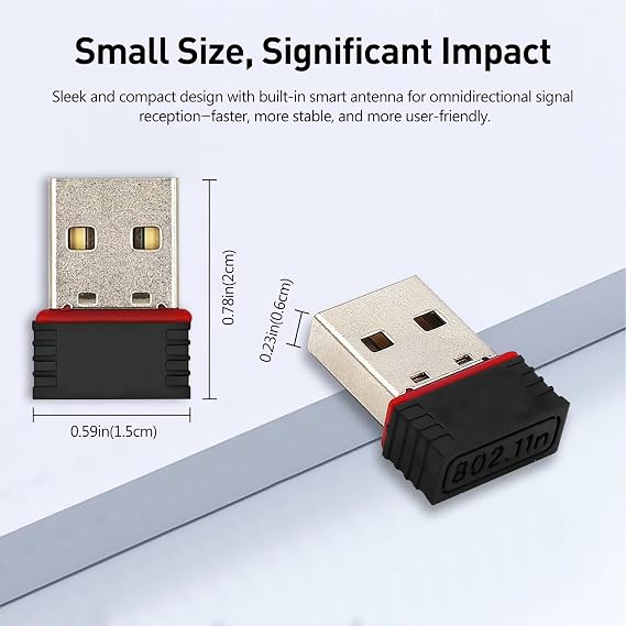 2 Pack150Mbps Free Driver Wireless USB WiFi Adapter, Single Band 2.4GHz, Free Driver only for Win10 Plug and Play