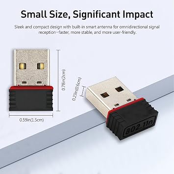 2 Pack150Mbps Free Driver Wireless USB WiFi Adapter, Single Band 2.4GHz, Free Driver only for Win10 Plug and Play