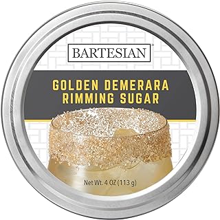 Bartesian Golden Demerara Sugar Cocktail Glass Rimmer - Dessert Cocktails Flavored Sweet Rimming Garnish for Bar Drink Glasses - Professional Home Bartending Mixology Supplies