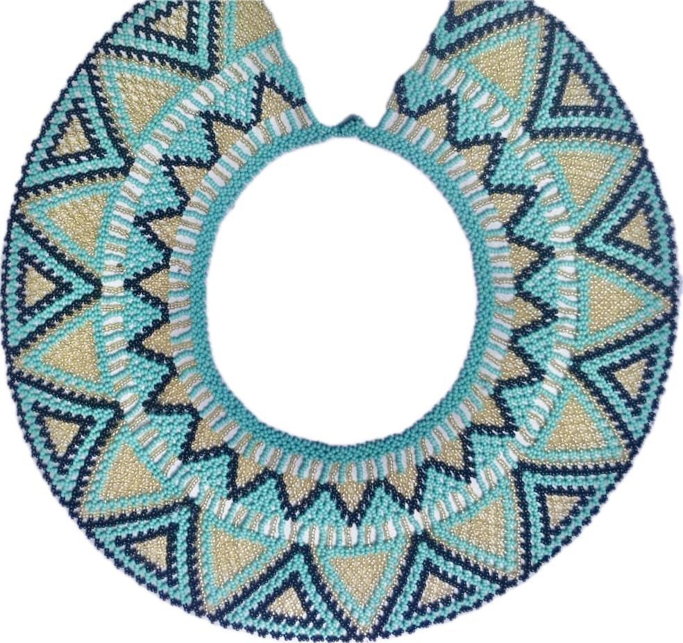 Embera Handmade Colombian Beaded Necklace Indigenous Seed Bead Statement Collar, Colorful Boho Jewelry, Traditional Tribal Beadwork Art