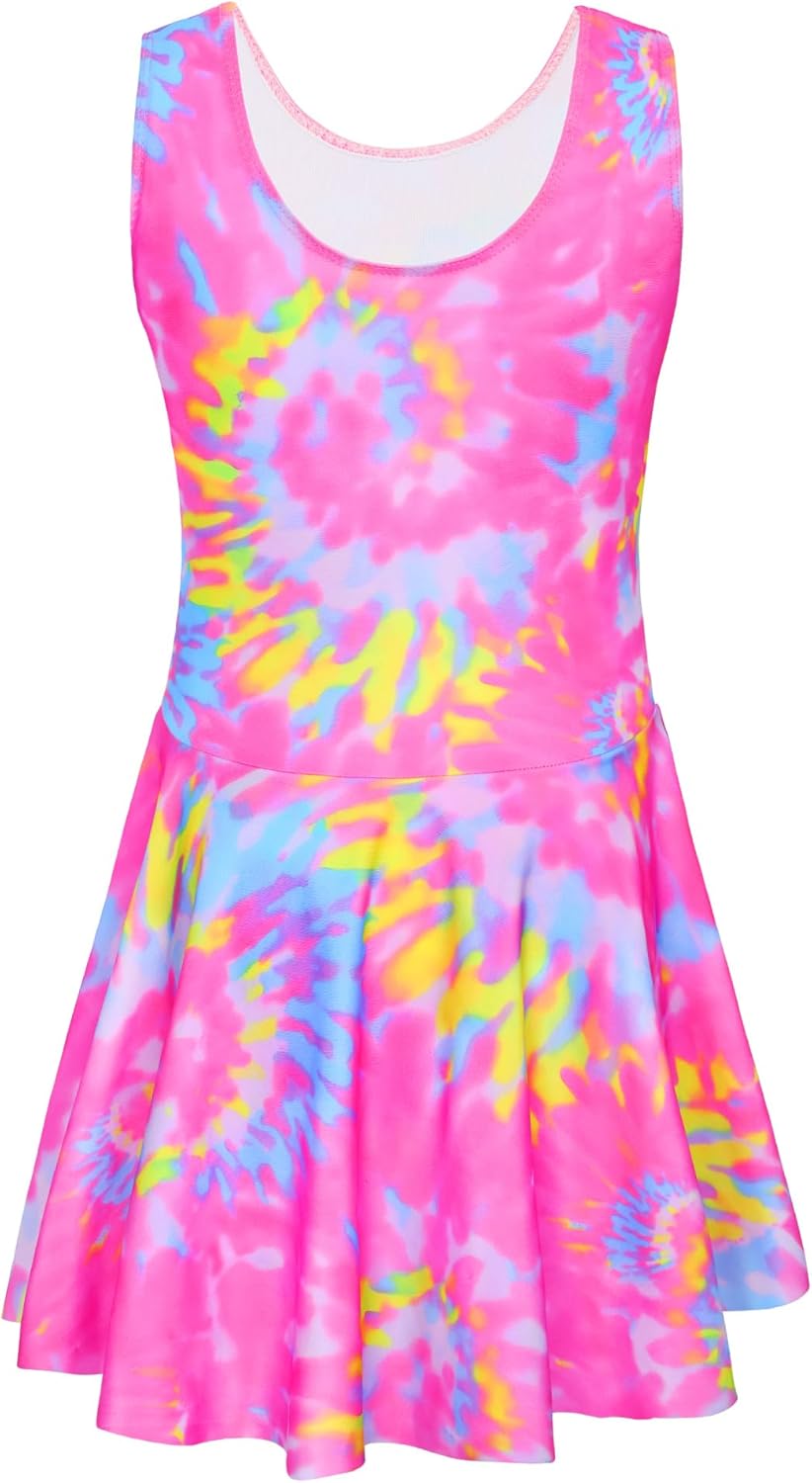 Girls Swimsuits Kids One Piece Sleeveless Swimwear Skirted Bathing Suit Summer Swim Dress with UPF 50+ Sun Protection - Image 2