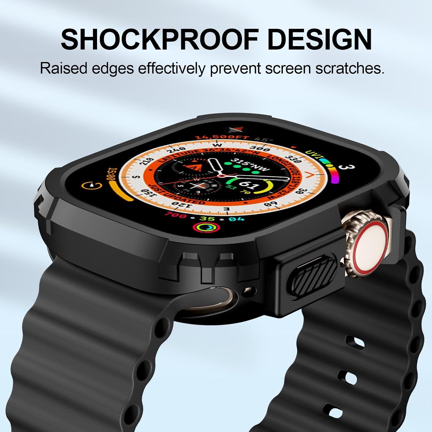 4 Pack BOTOMALL Sport Case Compatible with Apple Watch Ultra 3/2/1 49mm, Shockproof & Scratch Resistant Rugged Cover Bumper for iWatch Men Women