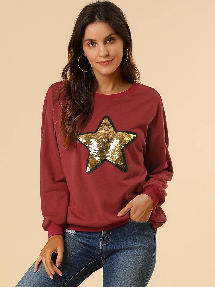Crew Neck Long Sleeve Sweatshirt Top 