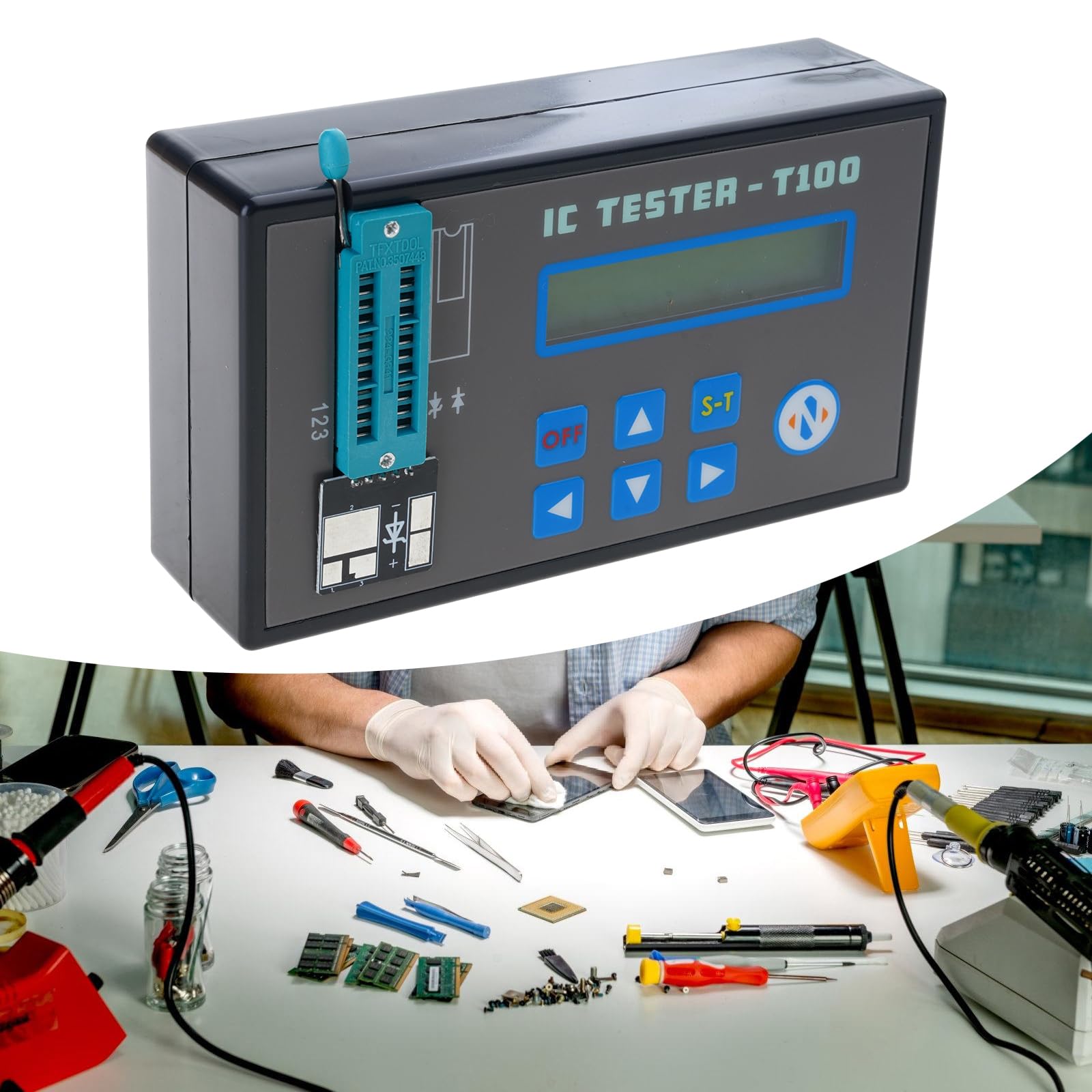 Strumento diagnostico professionale per chip Tester ergonomico per circuiti migliora la durata e le capacità di rilevamento degli errori Strumento di test del chip