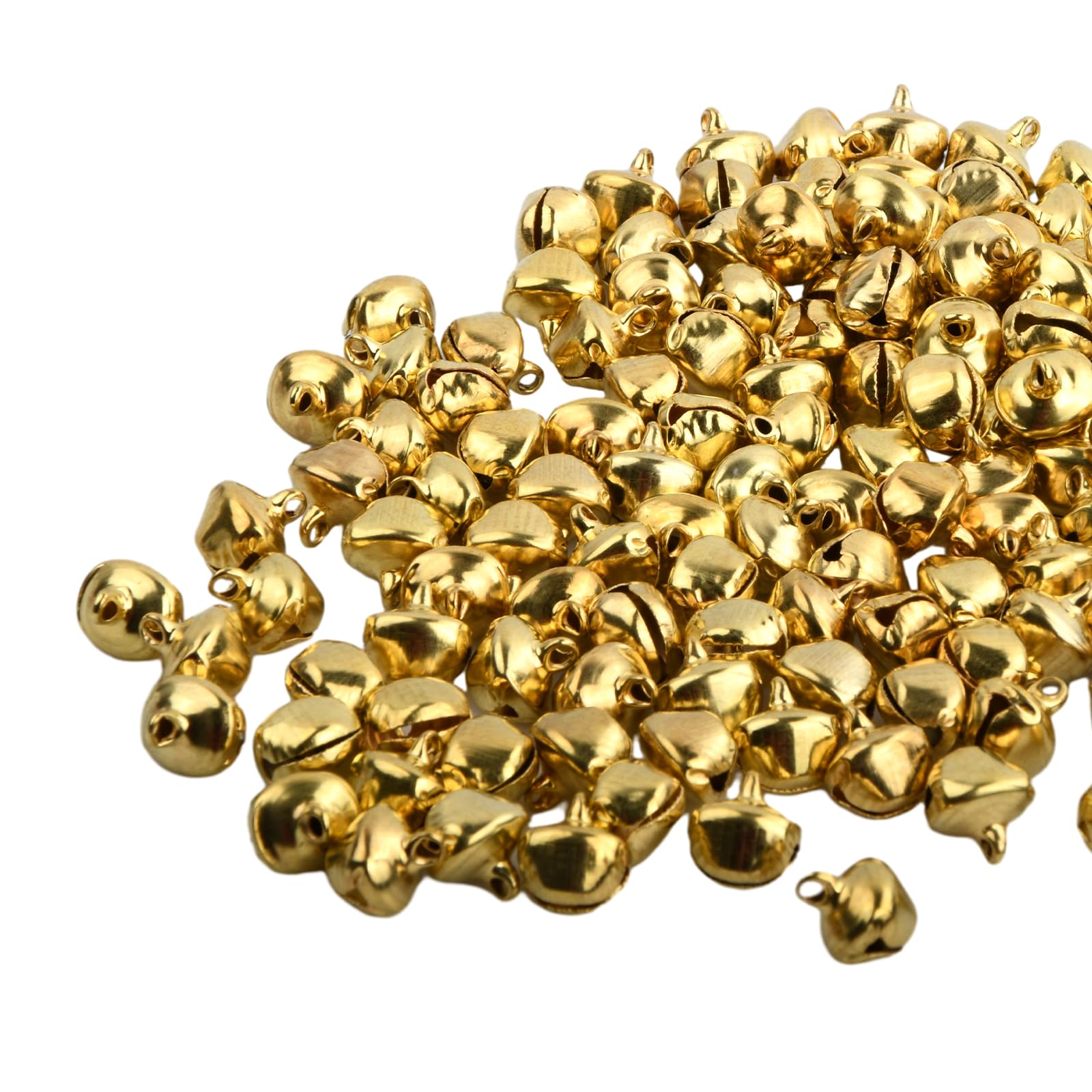 150 Piezas Cascabeles Pequeños Decoración Navideña Campanilla Adornos Navideños Pequeñas Campanas Decoración de Navidad Decoracion Navidad Hogar Adornos de Navidad (Oro)