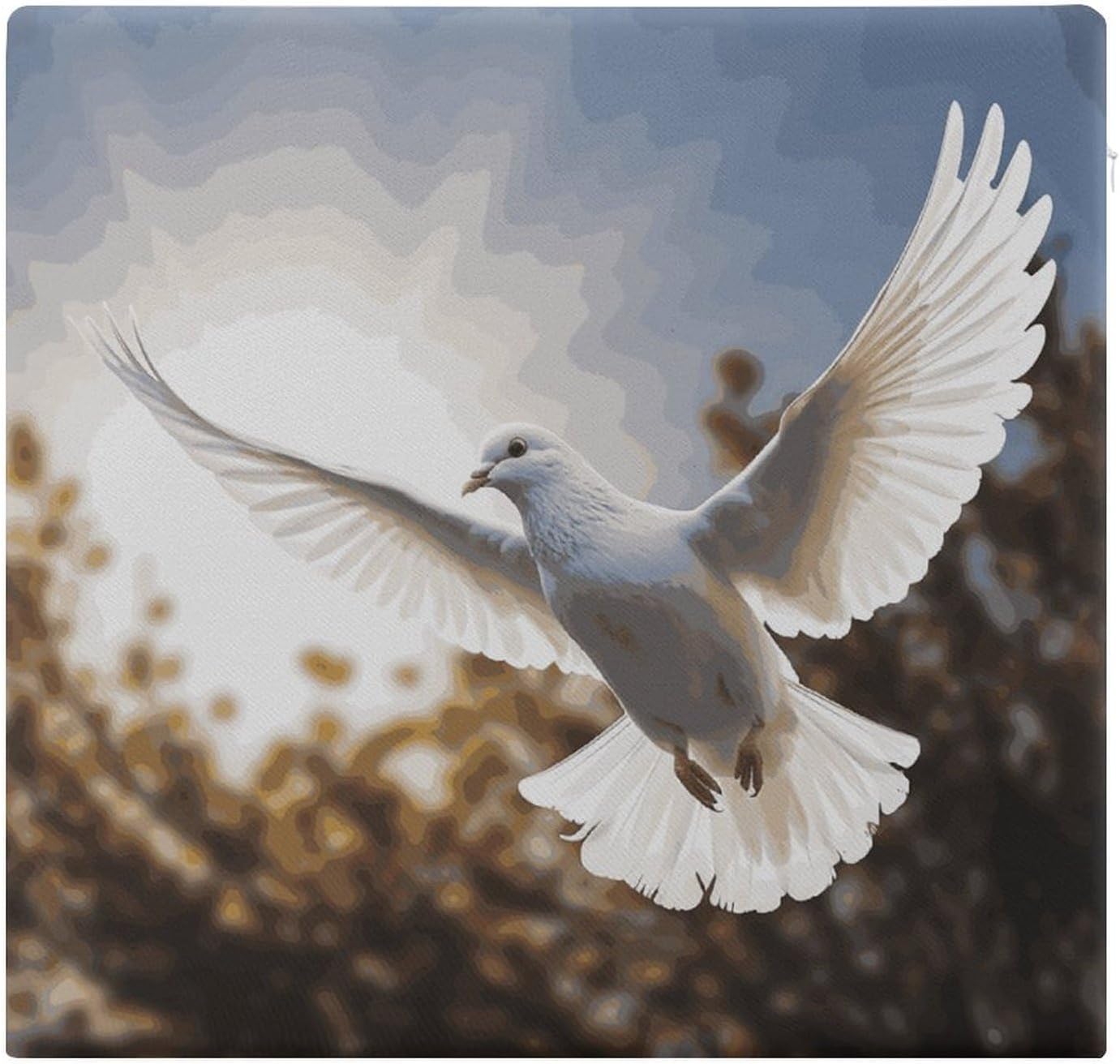 White Dove Flying in The Sun Degrees of Comfort Meditation Floor Pillow, Square Large Pillows Seating for Adults, Tufted Corduroy Cushions for Outdoor Yoga Tatami Fireplace Living Room 15x15 Inch