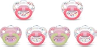 NUK Orthodontic Pacifier Value Pack, Girl, 6-18 Months,3 Count (Pack of 2)