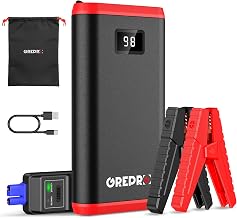 GREPRO 5000A Jump Starter Power Pack, up to 7.0L Gas, 5.0L Diesel | Emergency Roadside, LCD Display, LED Flashlight,Carry Bag,Car Battery Booster Jump Starter for 12V Vehicles, Motorcycle