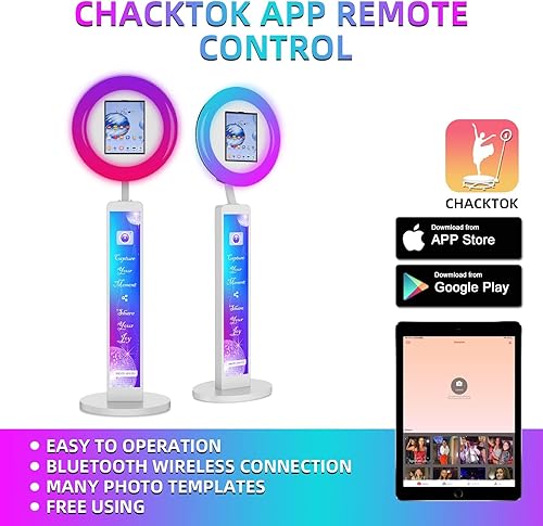 Miniatura 9 de Cabina de fotos compatible con cualquier iPad, cabina de fotos OHYEAHSPIN con caja de anillo de control de aplicación de software, sincronización de