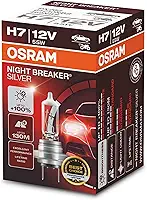 OSRAM NIGHT BREAKER SILVER H7, +100% mais brilho, farol de halogêneo, 64210NBS, 12V, carro de passageiros, caixa dobrável (1 lâmpada)