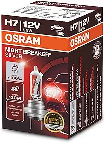 OSRAM NIGHT BREAKER SILVER H7, +100% mais brilho, farol de halogêneo, 64210NBS, 12V, carro de passageiros, caixa dobrável (1 lâmpada)