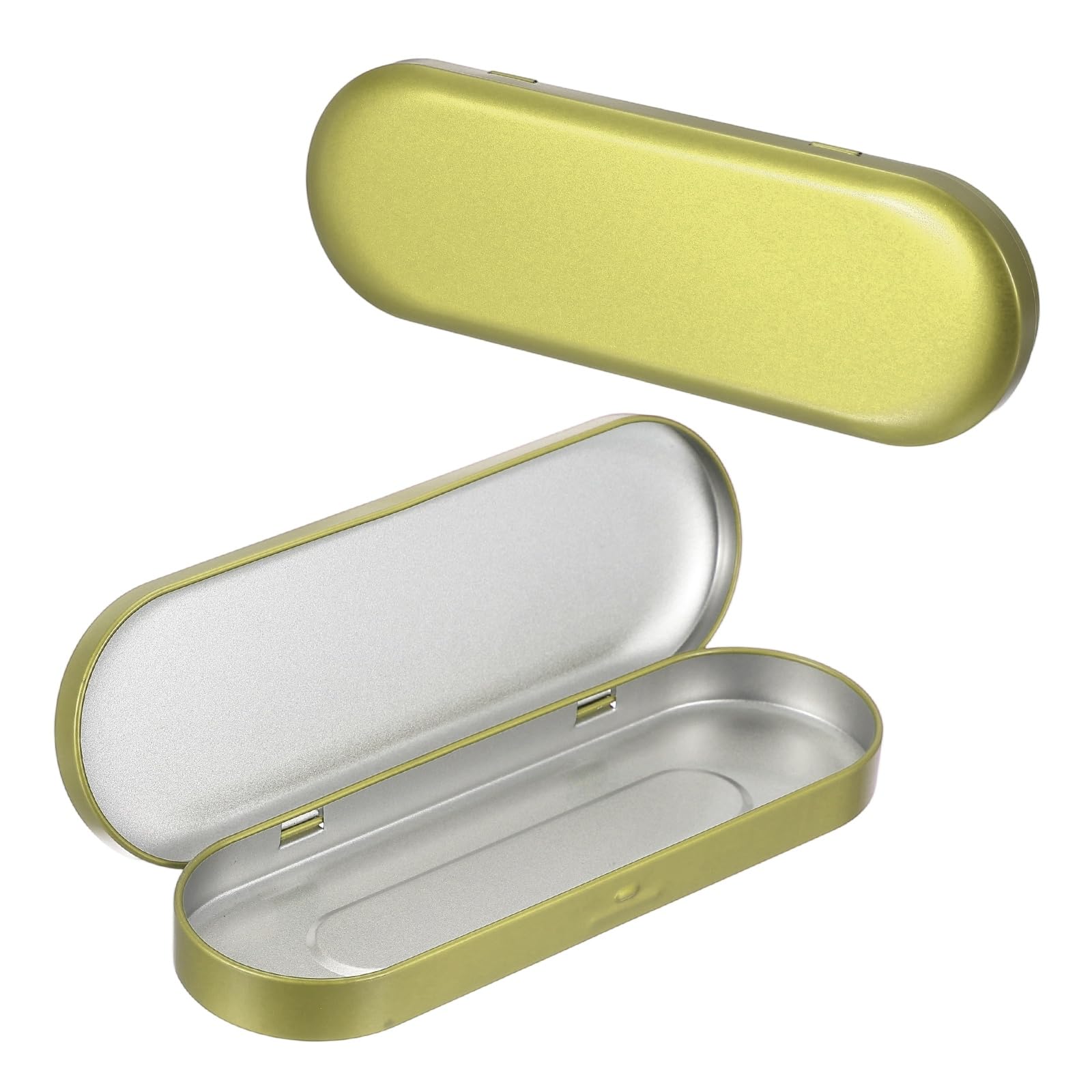 Boîte métallique à charnière or clair pour organiser vos pinceaux de maison et stylos
