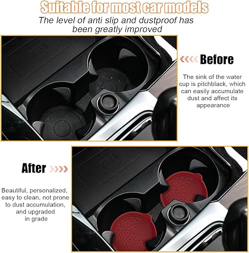 Miniatura 4 de Mandark 4 posavasos para automóvil, tapete antideslizante de silicona para botella de agua, aislamiento interior automotriz, accesorios