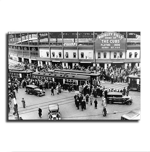 Miniatura 2 de Póster deportivo de béisbol Wrigley Field Photo Chicago Cubs Baseball Sports Poster Wall Art Art Wall Art Impreso para decoración del hogar, regalos