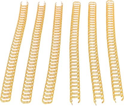 Hilitand 100Pcs Spiral Binding Coils 31 Pitch Double Loop Wire Binding Spine 20 Sheet Capacity Binding Spines Gold, HILITAND7OVCG1HF5A-11