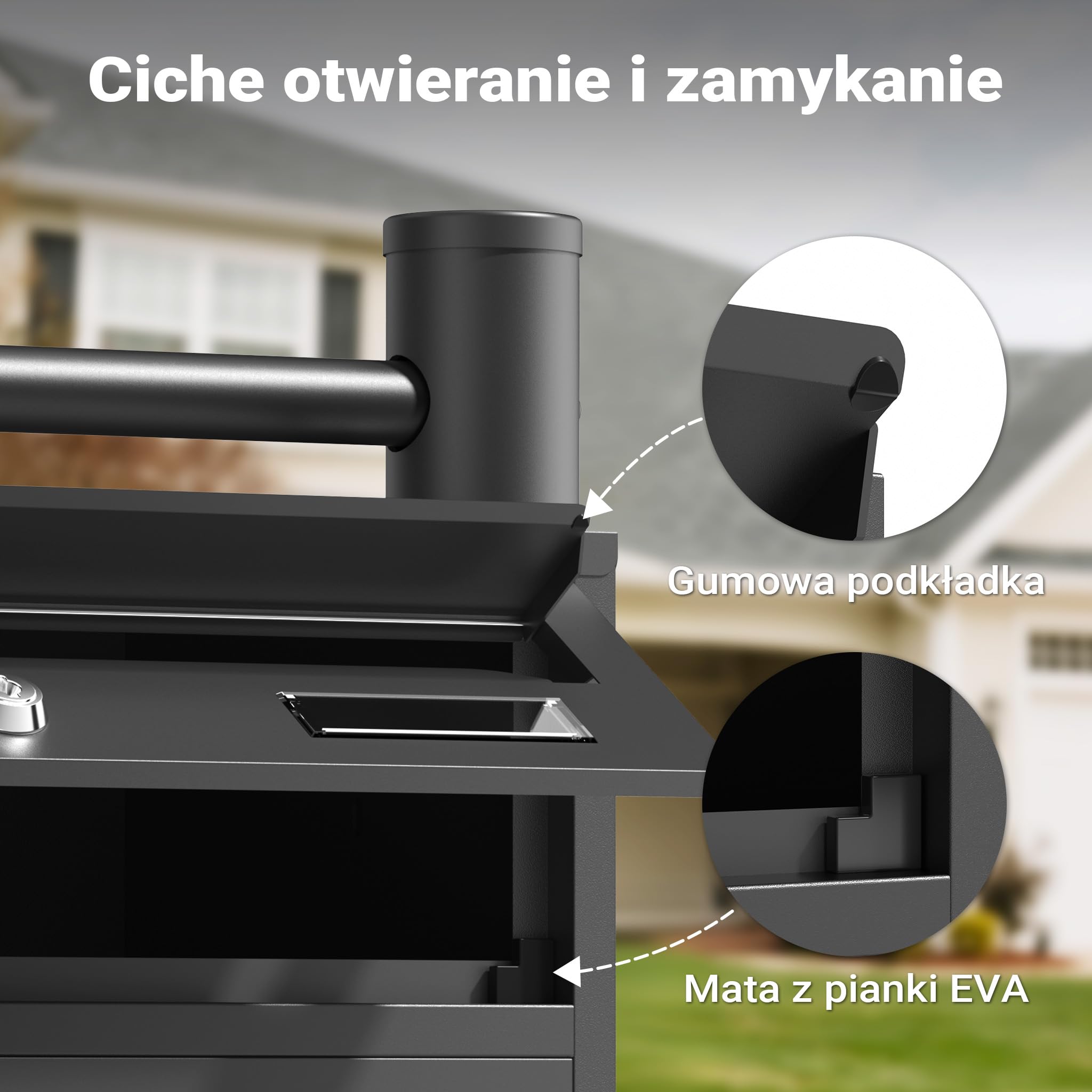 Wiltec Wolnostojąca poczwórna skrzynka na listy czarna, stalowa z 4 skrzynkami pocztowymi zamykana na klucz, stojąca do montażu podłogowego