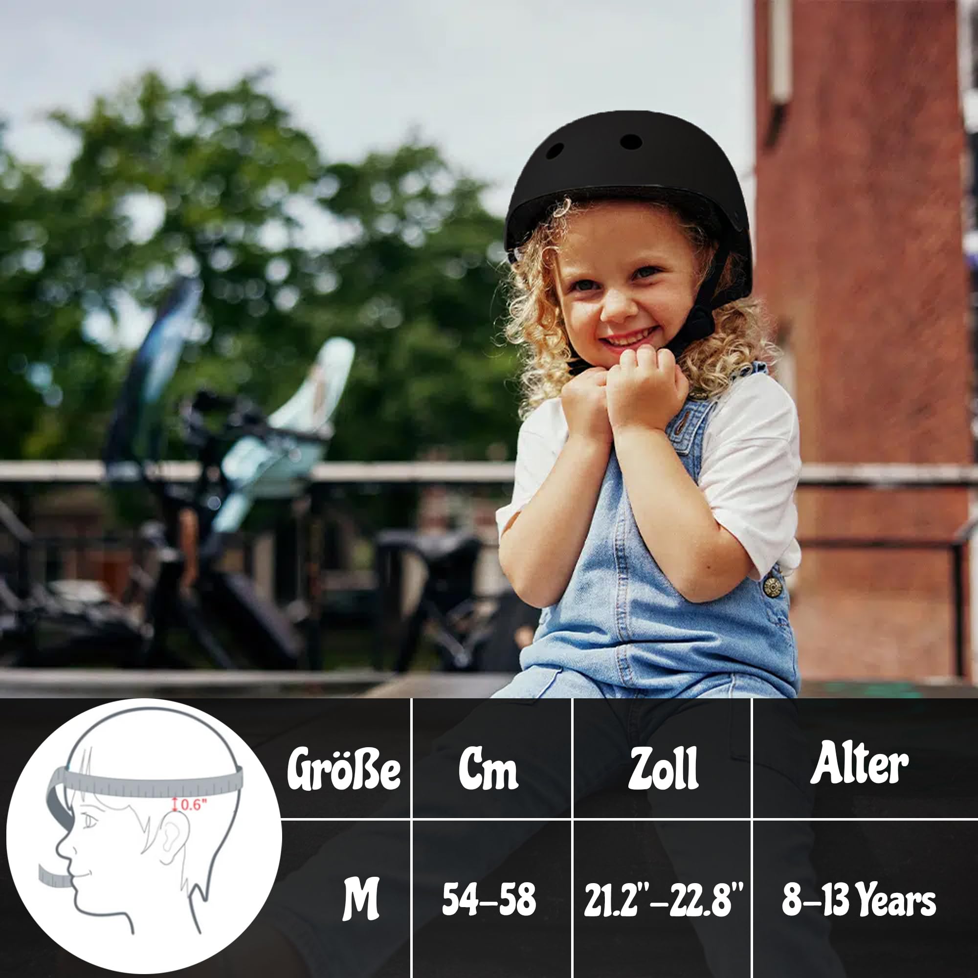 Habib Verstellbarer Kinderfahrradhelm & 6-teiliges Schützer-Set - Ventiliert, Knie-, Ellbogen-, Handgelenkschützer, 8-13 Jahre, Mädchen & Jungen, Fahrrad, Roller, Klettern, Skateboard
