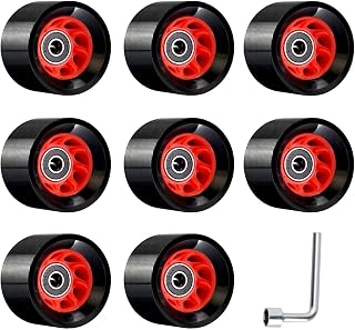 Inline Skate Wheels, Replacement Roller Skating Wheels 8 Pack Quad Roller Skate Wheels,95A PU Wear-Resistant Wheels,Double-Row Roller Skates Accessories,for Speed Skating & Rhythm Skates