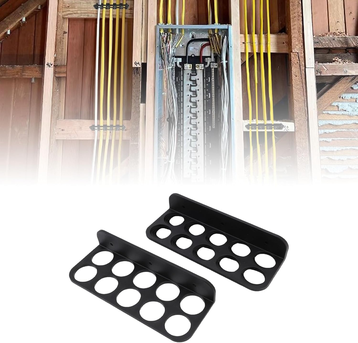 Cable Support Bracket, Cable Support Wire Bracket Holder, 10 Holes Cable Chase Wire Bracket for Network Modular Bus Electrical Cord 1 Inch (20PCS)