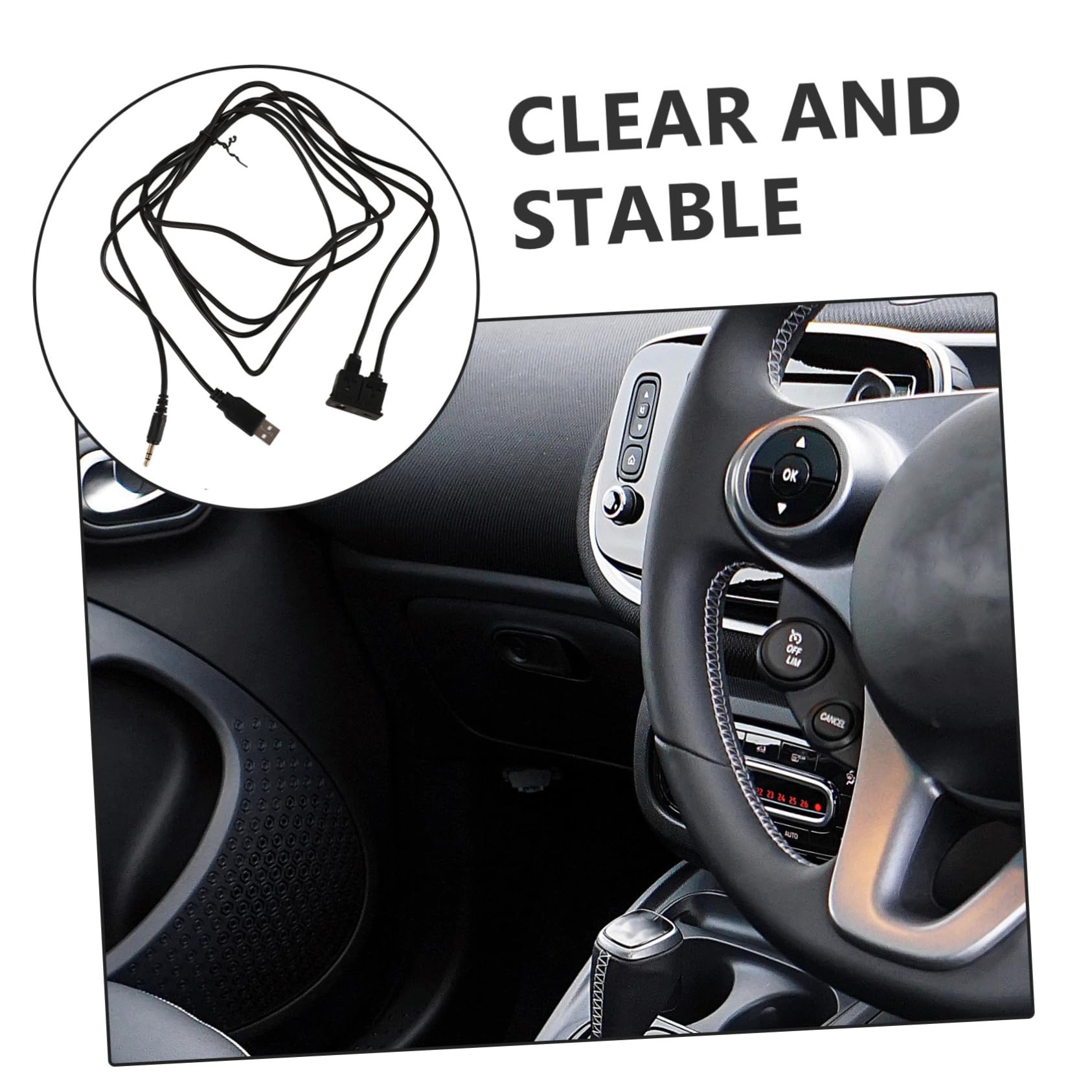 PartyKindom 5piezas Cable De Extensión USB y Audio para Montaje Empotrado Coche Instalación Sencilla Compatible Varios Modelos De Vehículos
