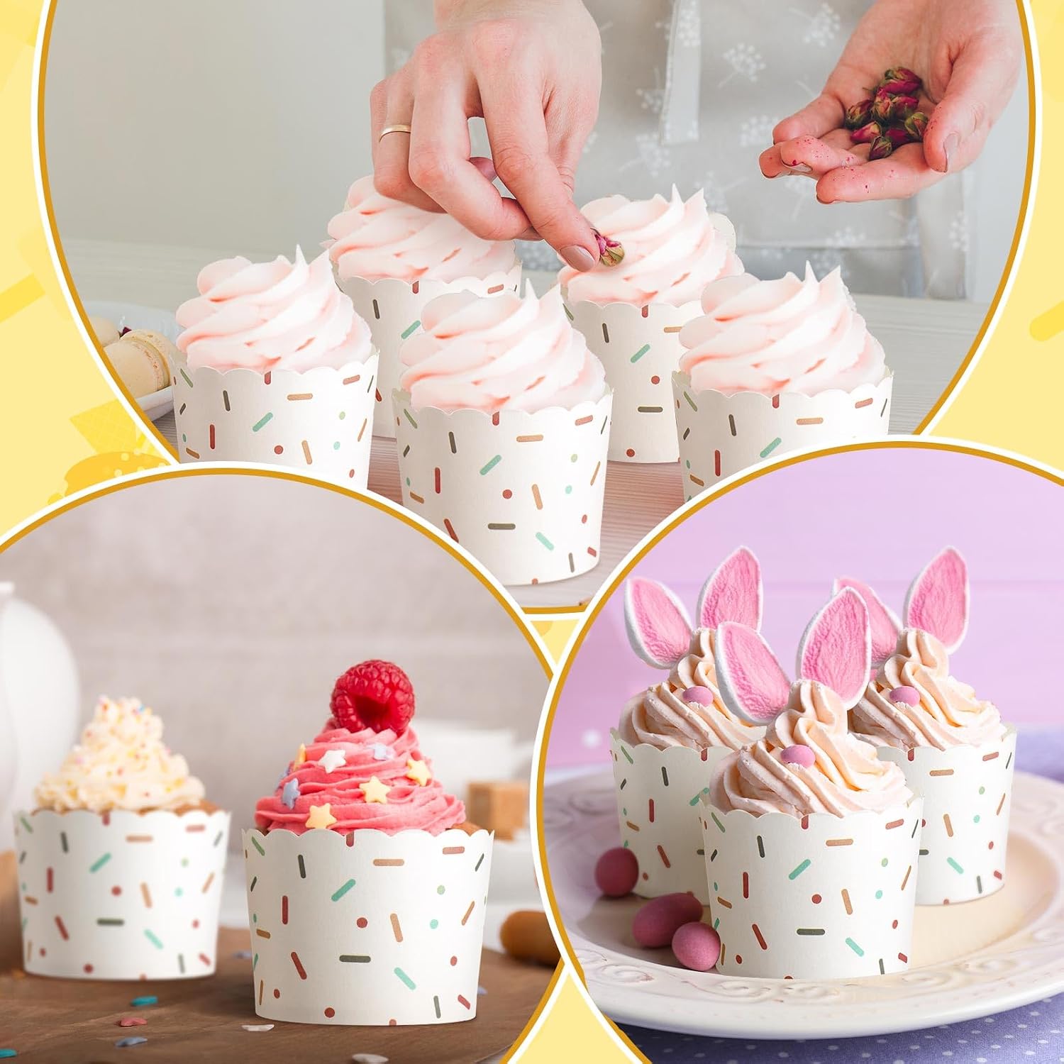 Uiifan 200 Pcs Cupcake Baking Cups 6 oz Muffin Cups for Cake Balls Candies