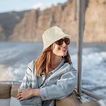 COSHAL® Cappello da pescatore unisex, reversibile, in cotone, per caccia, campeggio, escursionismo, viaggi, pesca, calcio, cappello estivo da sole, tinta unita, dimensioni 56-58 cm, Argento, Taglia