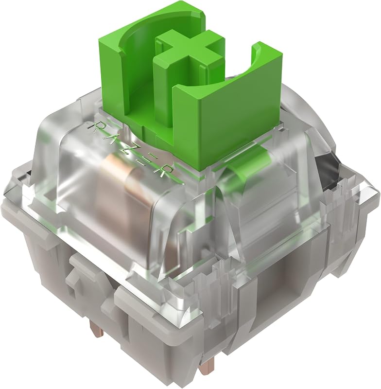 Teclado para juegos Razer, paquete de reemplazo de interruptores mecánicos, interruptor verde | Interruptores Clicky verdes Gen-3, punto de actuación de 1,9 mm a 50 g, carcasa transparente, 3 pines, vástago cruzado estilo caja, 36 piezas