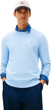 Tommy Hilfiger Men's Cotton Knit Lightweight Crewneck Sweater Pullover