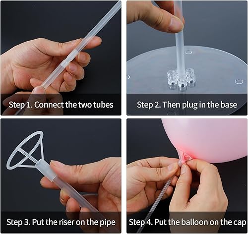 Miniatura 4 de Kit de soporte para globos, 4 juegos, palos para globos, soportes para globos para mesa, soportes para globos para mesa, soporte para centro de