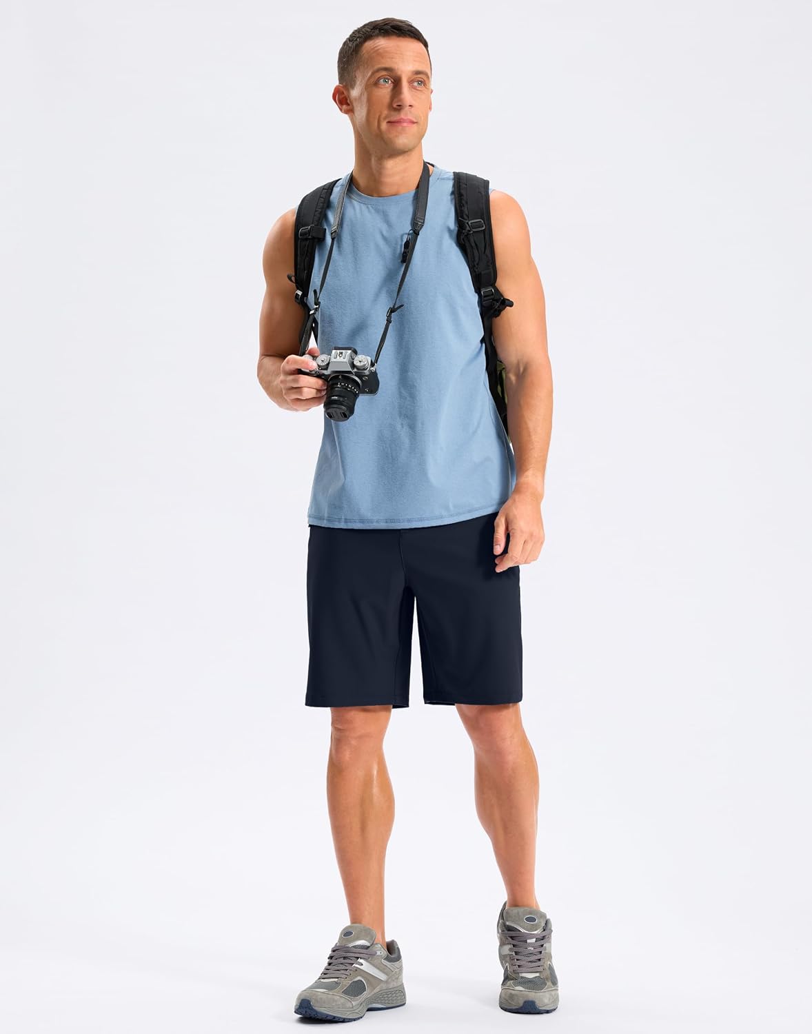Pudolla Mens Hiking Shorts 5"/7"/9" Lightweight Quick Dry Casual Golf Shorts for Men Work Fishing with 3 Zipper Pockets