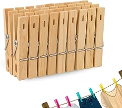 Clothes Pegs, Clothes Pegs, Basket Pegs, Sturdy Wood, Suitable for Indoor and Outdoor Use 7 cm, Wood, Includes 24 Pieces