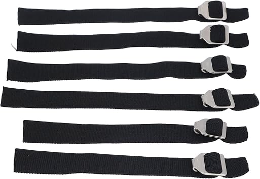 Catcher Shin Guard Straps, 6pcs Baseball Leg Guard Replacement Straps with Rustproof Metal Buckles, Breathable Stretchy Adjustable for Baseball Catchers Gear, for Youth and