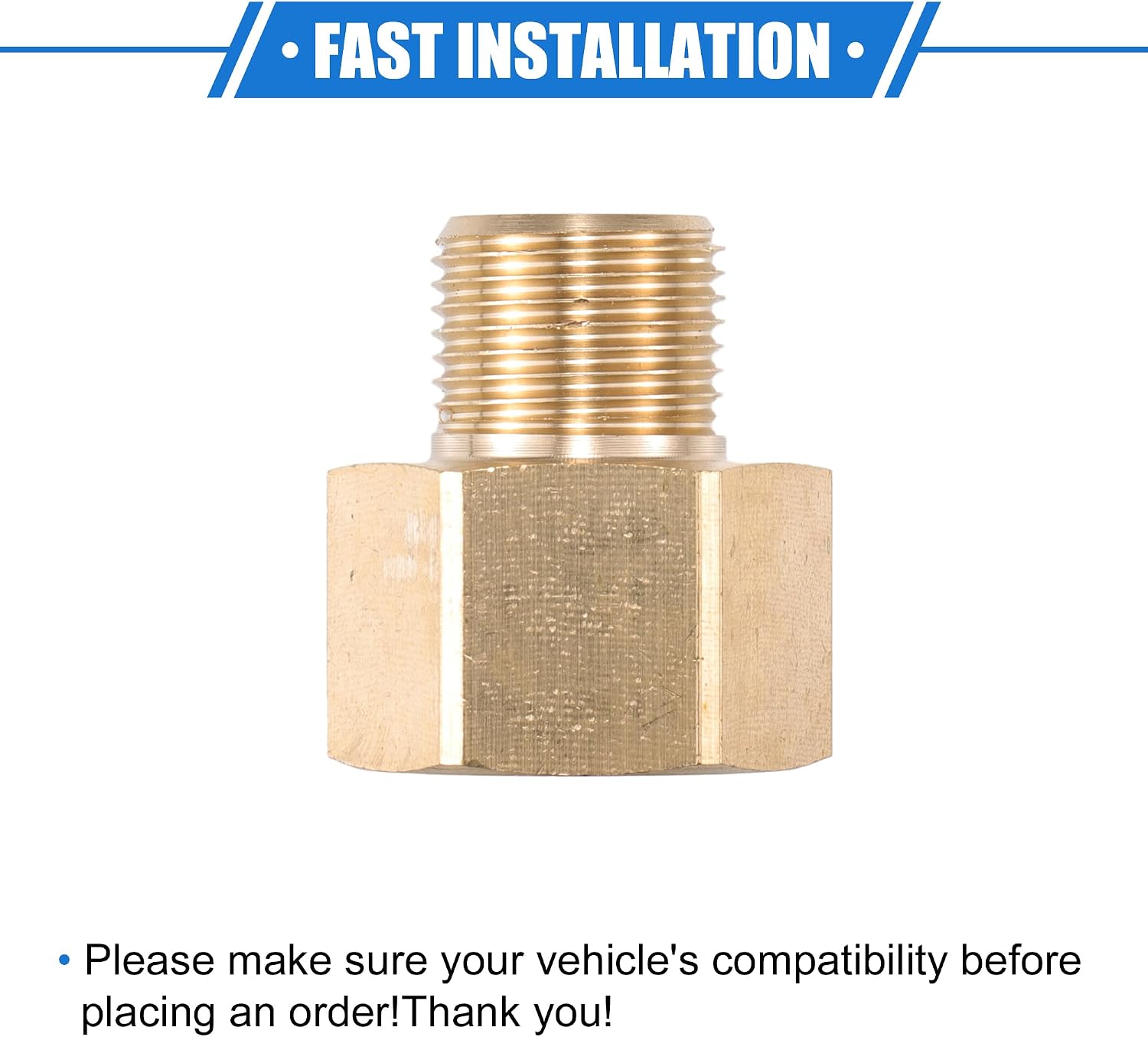 Pressure Washer Connector, M22x1.5 Male and Female Adapter Brass Screw Hose Connector Universal for Pressure Washer Quick Connect Brass Copper Tone 1pc