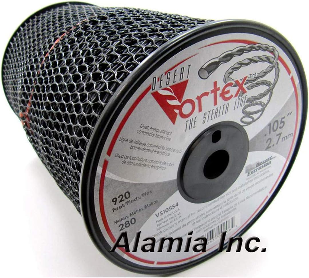 Alamia,Inc. Original Black Vortex 105 Comercial Trimmer Line 5-Lbs. Large Spool 920 Feet, Made in USA
