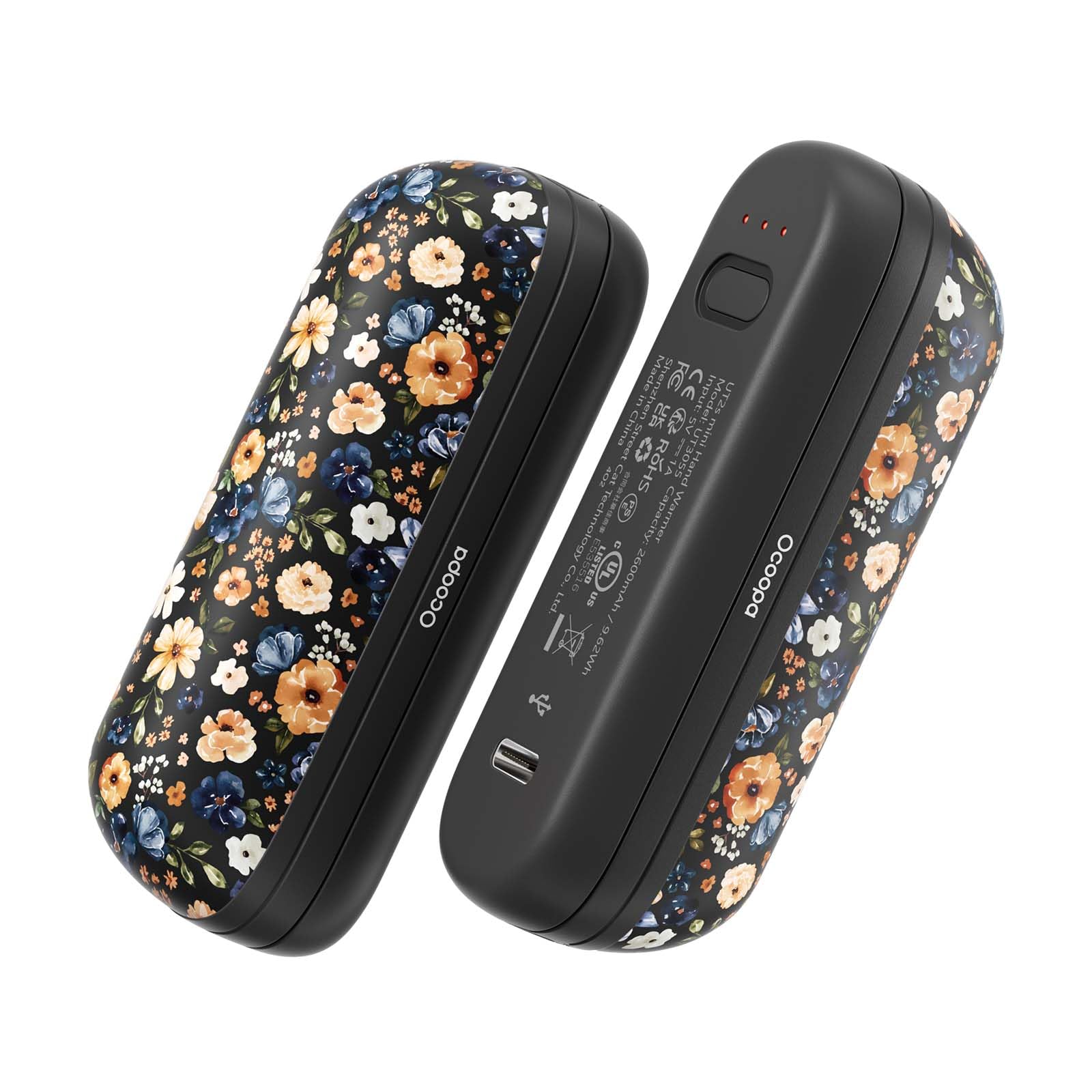 OCOOPA Scaldamani Ricaricabili 2 in 1, Scaldamani Elettrico Magnetico 5200mAh, Scaldamani Tascabili, 3 Livelli di Riscaldamento Fino a 52 ℃, Regali da Campeggio per la Pesca per Uomo, UT2s Mini