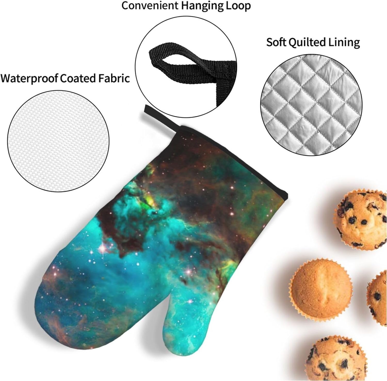 Universe Galaxy Space Kitchen baking four piece set, fit for cooking and baking, oven, microwave, and outdoor barbecue