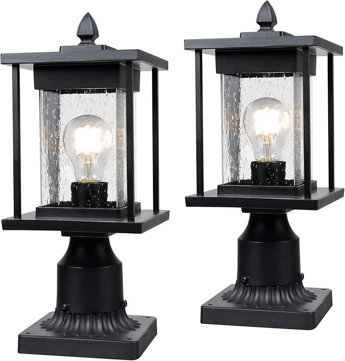Osimir Outdoor Post Lantern, 2 Pack Modern Outdoor Post Light Fixtures