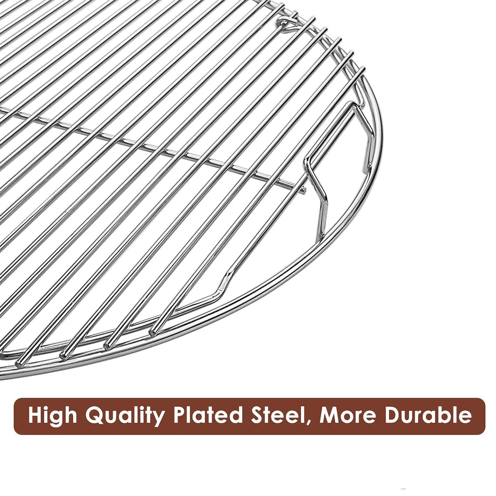 GFTIME Grille de Cuisson, Grille à Charbon et Système de Nettoyage pour Grils à Charbon Weber 57CM One-Touch Silver, Bar-B-Kettle, Master-Touch, One-Touch, pour Weber 7436, 7441, 7444