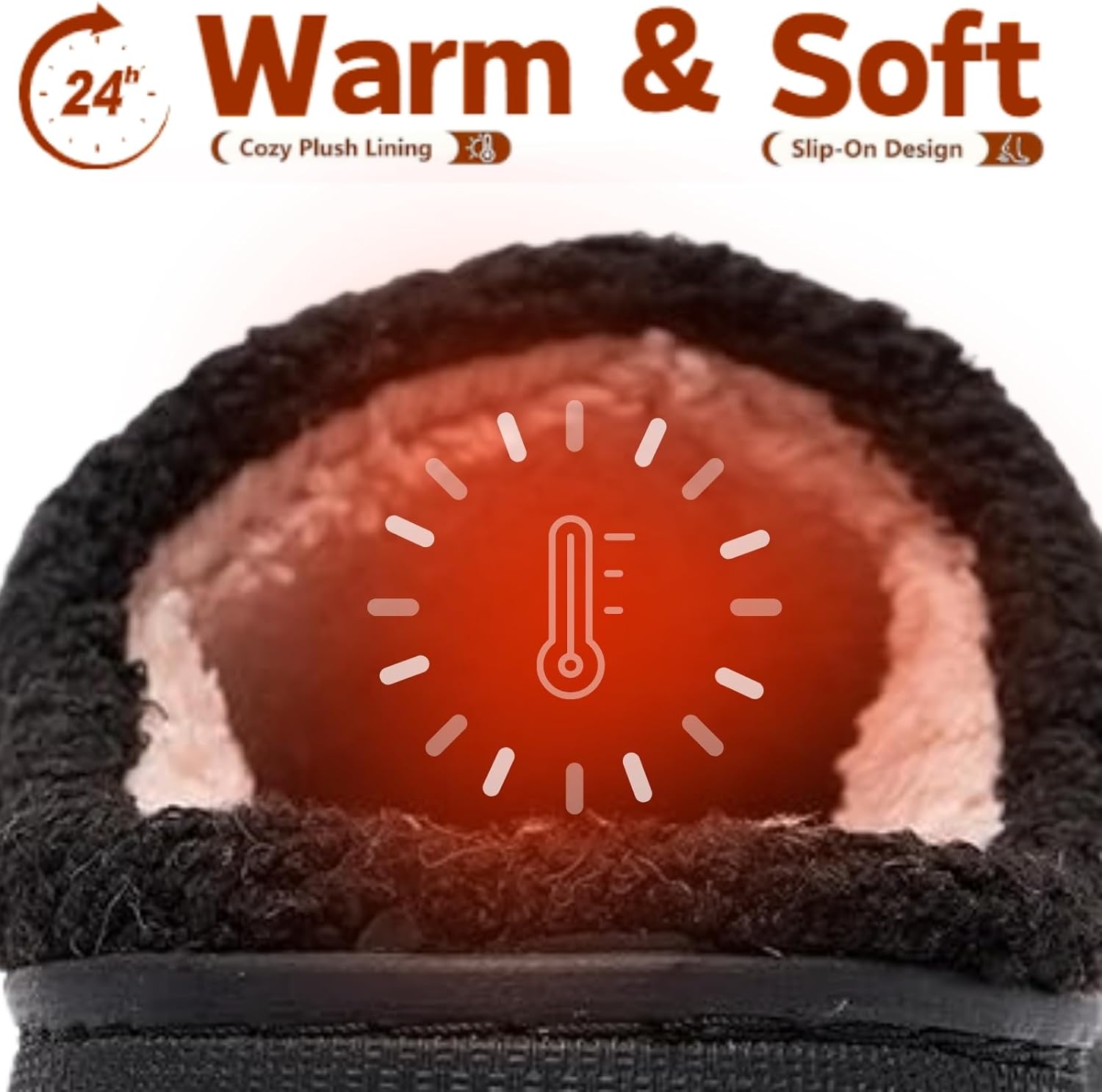 Cute Halloween Slippers for Women Perfect Soft Plush Comfy Warm Slip-On Halloween Pumpkin Slippers fo Women Indoor Fluffy House Slippers for Women and Men Non-slip Fuzzy Flat Slides - Image 3