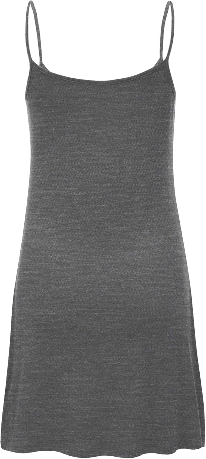 MBJ Womens Solid/Tie Dye Spaghetti Strap Dress Top - Made in USA