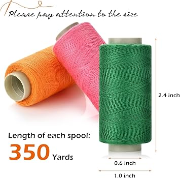 12 Colours Sewing Thread, 350 Yards/Spool, Pre-Wound Spool Sewing Thread Set,Threads for Sewing,with Needle Threader and Sewing Needle Kit Polyester Thread,for Hand and Machine Sewing, DIY and Home