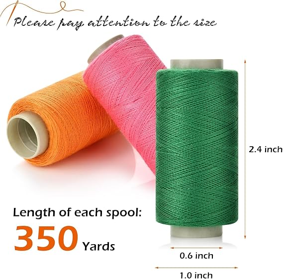 12 Colours Sewing Thread, 350 Yards/Spool, Pre-Wound Spool Sewing Thread Set,Threads for Sewing,with Needle Threader and Sewing Needle Kit Polyester Thread,for Hand and Machine Sewing, DIY and Home