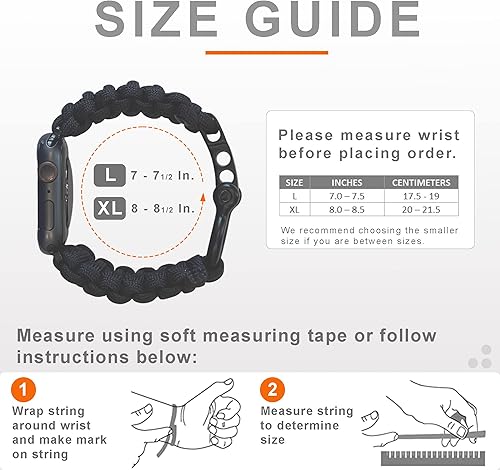 Miniatura 9 de Savior Survival Gear Correa de reloj Paracord de 0.787 in0.866 in con liberación rápida, para hombres y mujeres, correa compatible con varios